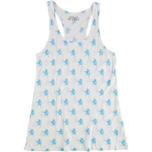 Gorilla Buffet Womens Unicorn Pattern Racerback Tank Top, White, NWT